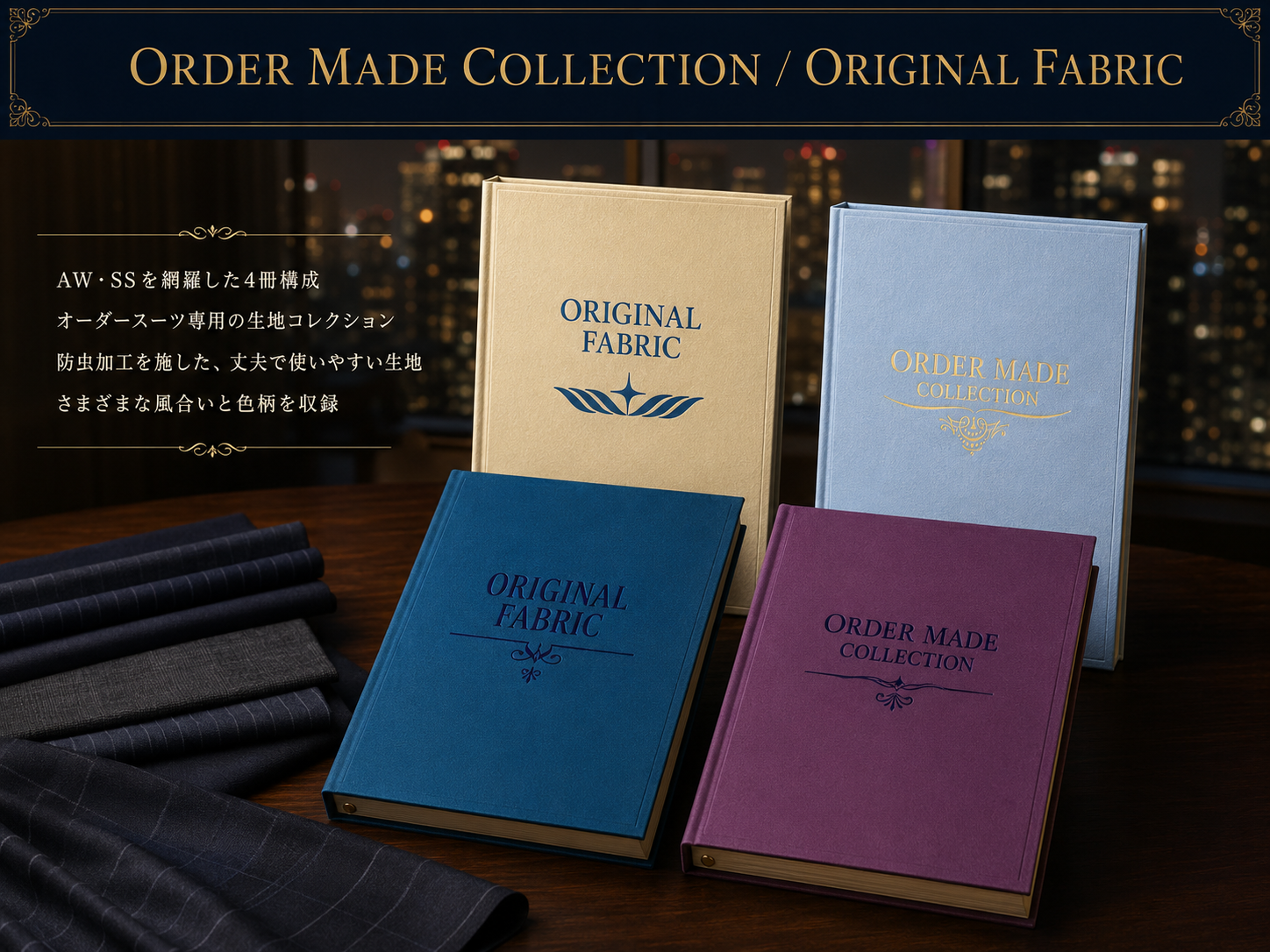 ORDER MADE COLLECTIONとORIGINAL FABRICの生地イメージ